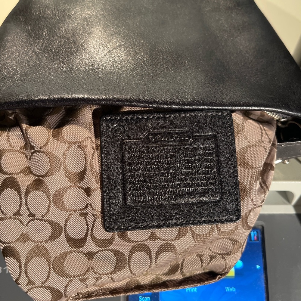 COACH Signature Jacquard & Leather Demi Bag | Classic Black Elegance - Picture 6 of 6